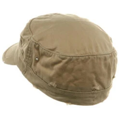 Washed Cotton Fitted Army Cap 38 Washed Cotton Fitted Army Cap -Fashion Accessories Store 1254306619 4