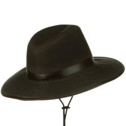 UPF 50+ Oil Cloth Safari Hat With Leather Trim -Fashion Accessories Store 1312455122 10