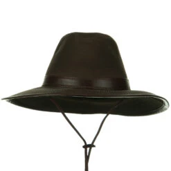 UPF 50+ Oil Cloth Safari Hat With Leather Trim -Fashion Accessories Store 1312455124 10