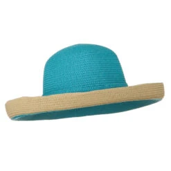 Two Tone Wide Tan Kettle Brim Hat -Fashion Accessories Store 1330675064 3