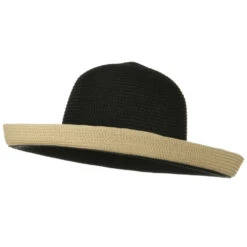 Two Tone Wide Tan Kettle Brim Hat -Fashion Accessories Store 1330675189 7