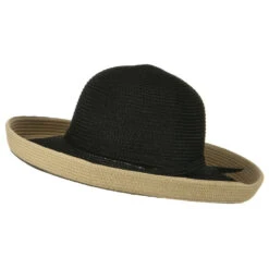 Two Tone Wide Tan Kettle Brim Hat -Fashion Accessories Store 1330675190 3