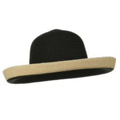 Two Tone Wide Tan Kettle Brim Hat -Fashion Accessories Store 1330675192 3