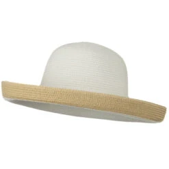 Two Tone Wide Tan Kettle Brim Hat -Fashion Accessories Store 1330675549 7