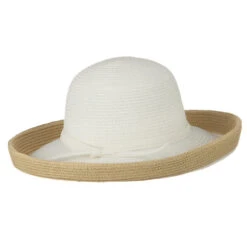 Two Tone Wide Tan Kettle Brim Hat -Fashion Accessories Store 1330675551 3