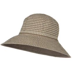 UPF 50+ Checkered 4 Inch Brim Self Tie Hat