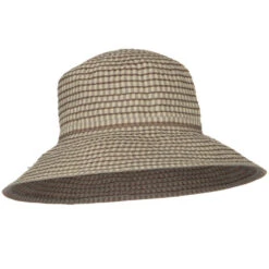 UPF 50+ Checkered 4 Inch Brim Self Tie Hat 24 UPF 50+ Checkered 4 Inch Brim Self Tie Hat -Fashion Accessories Store 1331210357 3