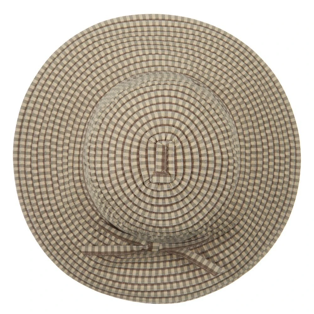 UPF 50+ Checkered 4 Inch Brim Self Tie Hat 6 UPF 50+ Checkered 4 Inch Brim Self Tie Hat - Image 5