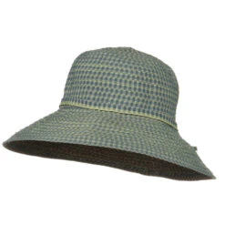 UPF 50+ Checkered 4 Inch Brim Self Tie Hat 26 UPF 50+ Checkered 4 Inch Brim Self Tie Hat -Fashion Accessories Store 1331210414 7