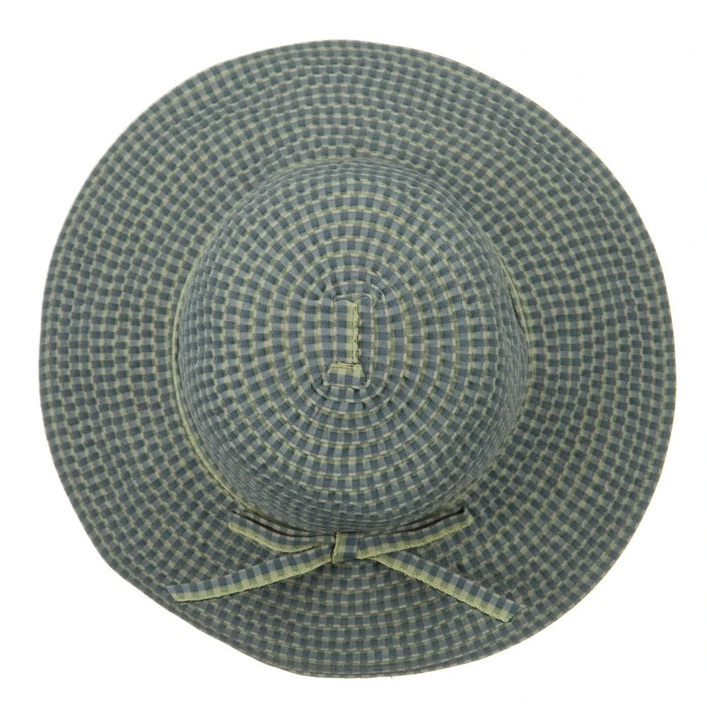 UPF 50+ Checkered 4 Inch Brim Self Tie Hat 11 UPF 50+ Checkered 4 Inch Brim Self Tie Hat - Image 10