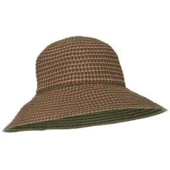 UPF 50+ Checkered 4 Inch Brim Self Tie Hat 39 UPF 50+ Checkered 4 Inch Brim Self Tie Hat -Fashion Accessories Store 1331210480 3