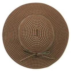 UPF 50+ Checkered 4 Inch Brim Self Tie Hat 40 UPF 50+ Checkered 4 Inch Brim Self Tie Hat -Fashion Accessories Store 1331210481 3