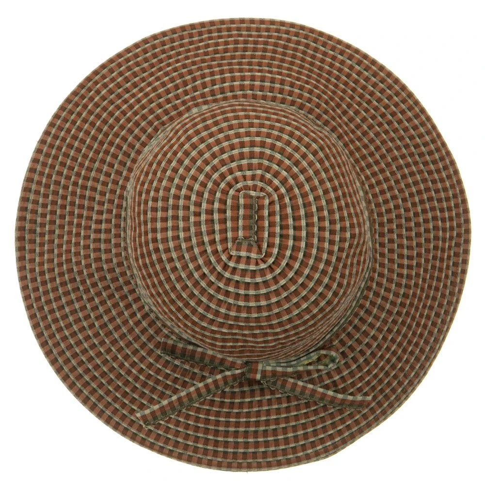 UPF 50+ Checkered 4 Inch Brim Self Tie Hat 21 UPF 50+ Checkered 4 Inch Brim Self Tie Hat - Image 20