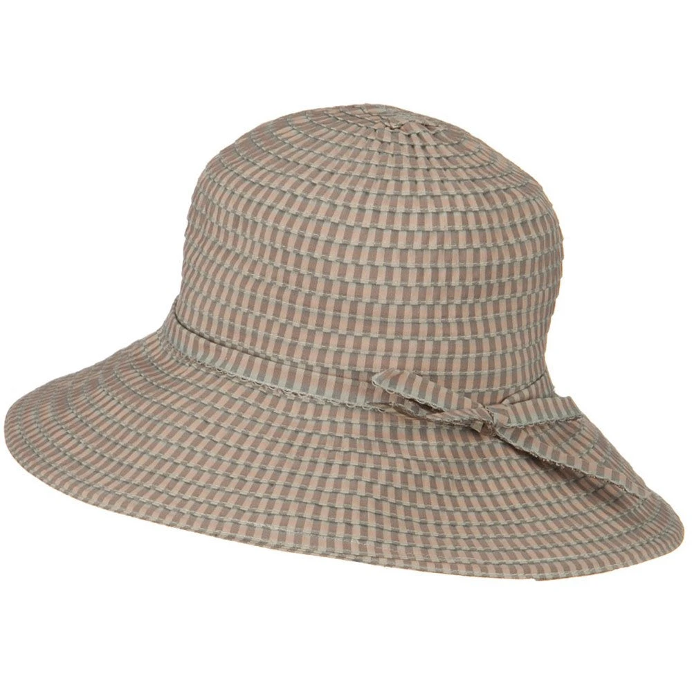 UPF 50+ Checkered 4 Inch Brim Self Tie Hat 13 UPF 50+ Checkered 4 Inch Brim Self Tie Hat - Image 12