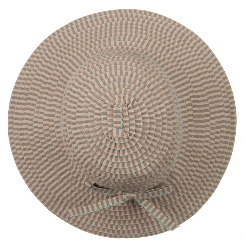 UPF 50+ Checkered 4 Inch Brim Self Tie Hat 16 UPF 50+ Checkered 4 Inch Brim Self Tie Hat - Image 15