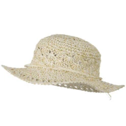 Girls Scallop Design Self Tie Hat