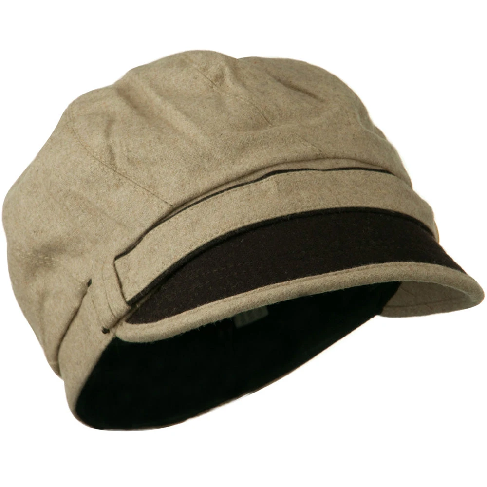 Women's 2 Tone Wool Poly Blend Newsboy Cap 16 Women's 2 Tone Wool Poly Blend Newsboy Cap - Image 14