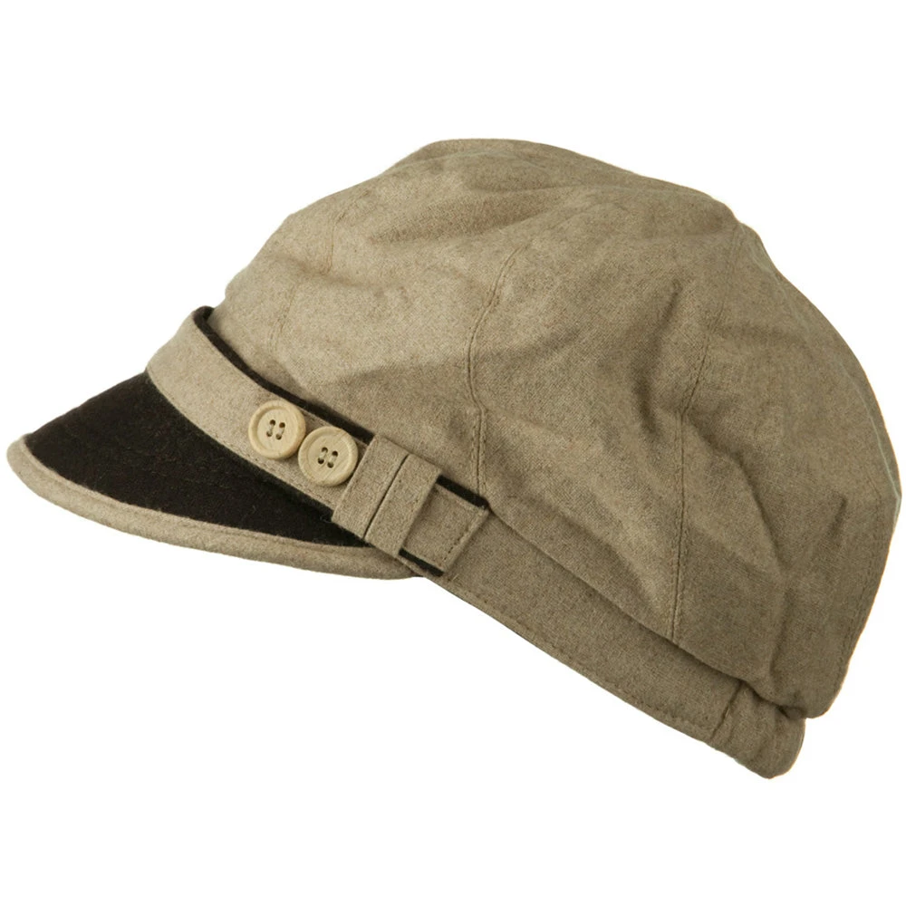 Women's 2 Tone Wool Poly Blend Newsboy Cap 14 Women's 2 Tone Wool Poly Blend Newsboy Cap - Image 12