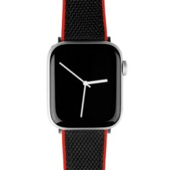 Apple Watch | Black Cordura Fabric And Crimson Red Silicone Hybrid 13 Apple Watch | Black Cordura Fabric And Crimson Red Silicone Hybrid -Fashion Accessories Store AppleCloseRed