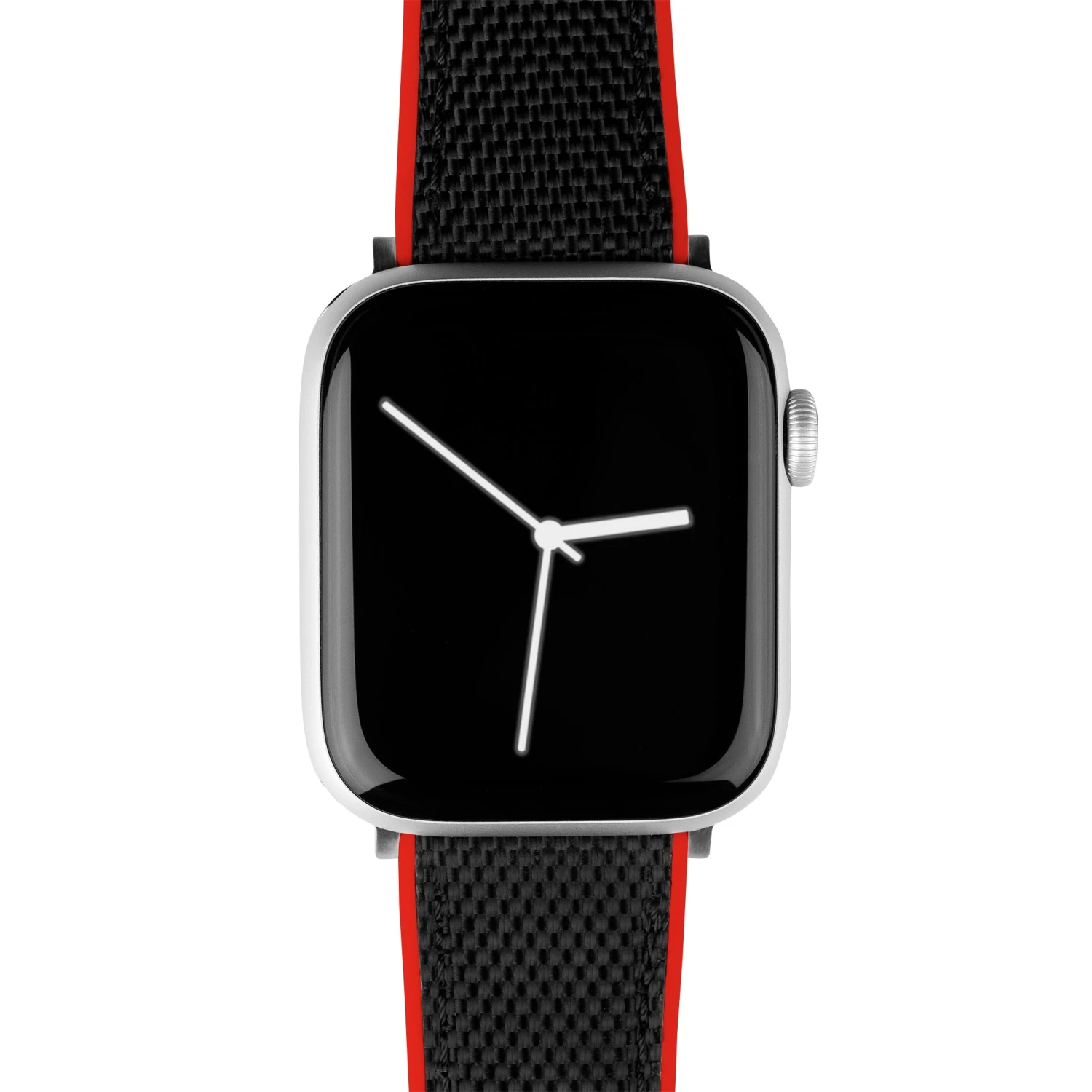 Apple Watch | Black Cordura Fabric And Crimson Red Silicone Hybrid 5 Apple Watch | Black Cordura Fabric And Crimson Red Silicone Hybrid - Image 3