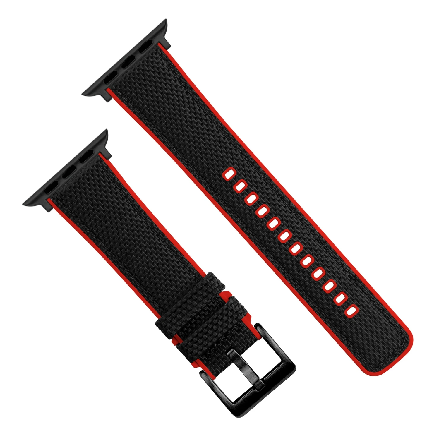 Apple Watch | Black Cordura Fabric And Crimson Red Silicone Hybrid 9 Apple Watch | Black Cordura Fabric And Crimson Red Silicone Hybrid - Image 7