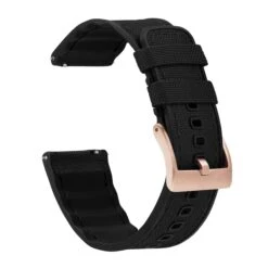 Black Cordura Fabric And Silicone Hybrid -Fashion Accessories Store BlackCorduraHybridMainLoop RoseGold