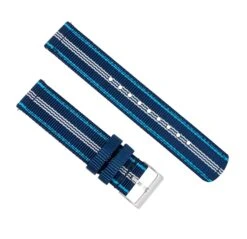 Navy & Aqua Blue | Two-Piece NATO Style -Fashion Accessories Store BlueStripeNATOQRSTopView ss 5e632a4c 7e46 4435 81ce e7a794e5d225