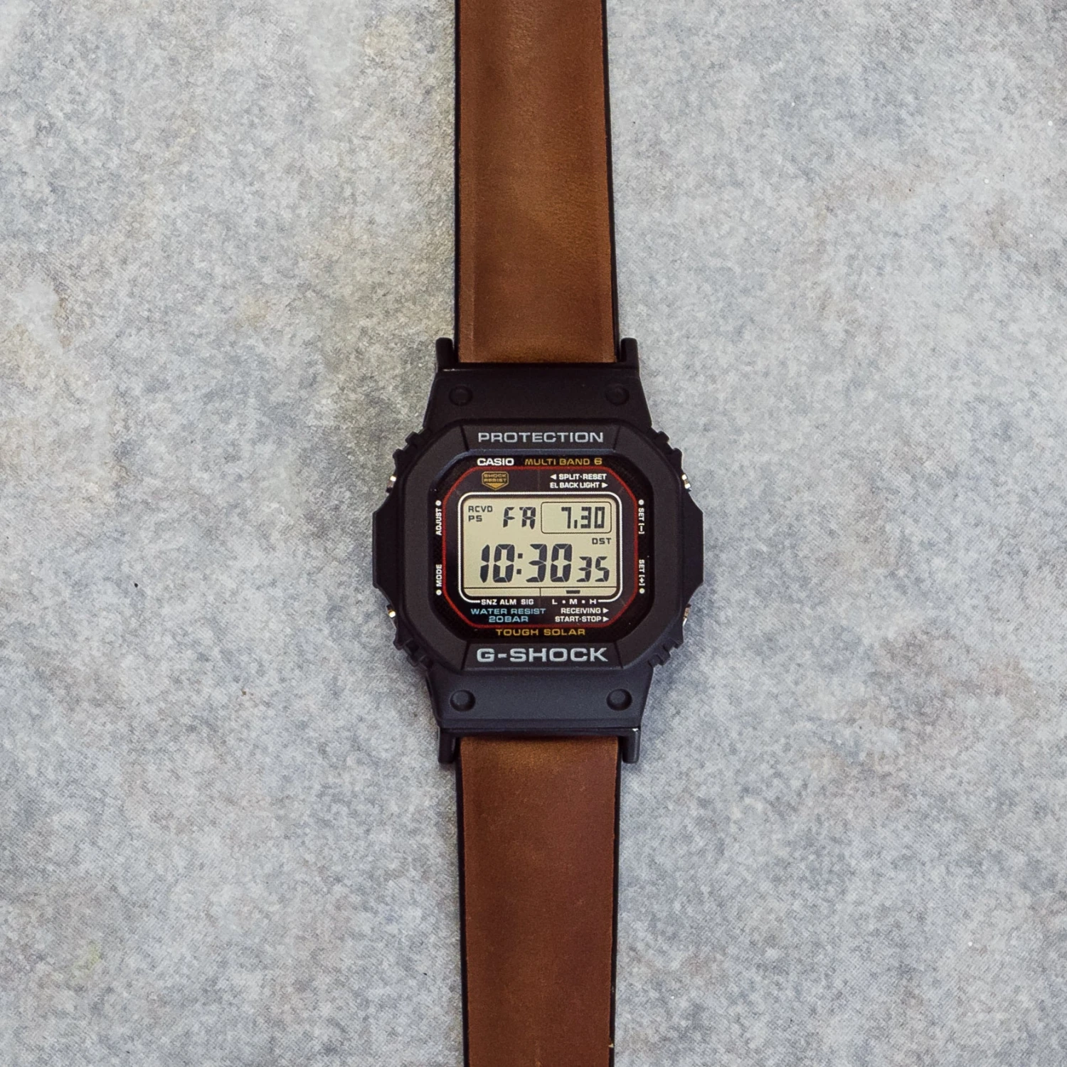 Cedar Brown Leather And Rubber Hybrid | G-SHOCK 5 Cedar Brown Leather And Rubber Hybrid | G-SHOCK - Image 3