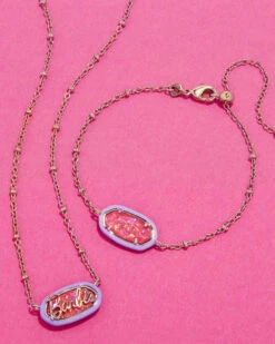 Barbie™ X Kendra Scott Gold Elisa Satellite Reversible Necklace In Pink Iridescent Glitter Glass 12 Barbie™ X Kendra Scott Gold Elisa Satellite Reversible Necklace In Pink Iridescent Glitter Glass -Fashion Accessories Store Kendra Scott Barbie Elisa Satellite Necklace Pink Iridescent Glitter Glass Gold 03