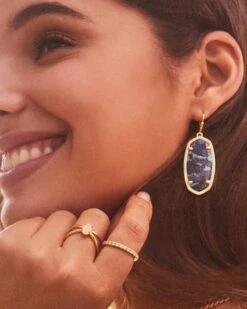 Emilie Gold Double Band Ring In Iridescent Drusy -Fashion Accessories Store Kendra Scott Emilie Band Ring Iridescent Drusy Gold 01