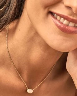 Grayson Gold Pendant Necklace In Iridescent Drusy -Fashion Accessories Store Kendra Scott Grayson Pendant Necklace Iridescent Drusy Gold 00