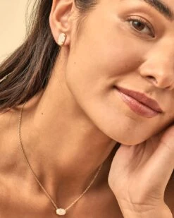 Grayson Gold Pendant Necklace In Iridescent Drusy -Fashion Accessories Store Kendra Scott Grayson Pendant Necklace Iridescent Drusy Gold 01