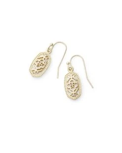 Lee Drop Earrings In Gold Filigree