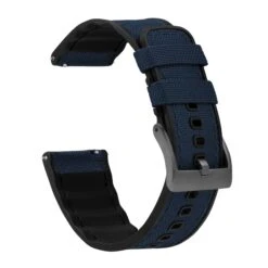 Navy Blue Cordura Fabric And Silicone Hybrid -Fashion Accessories Store NavyCorduraHybridMainLoop Gunmetal