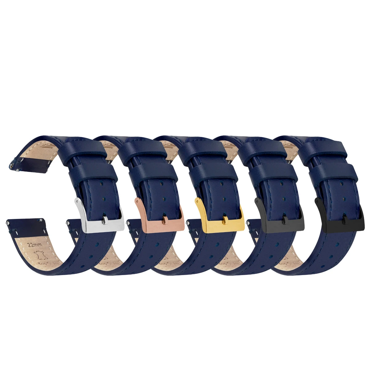Navy Blue Leather | Navy Blue Stitching 4 Navy Blue Leather | Navy Blue Stitching - Image 2