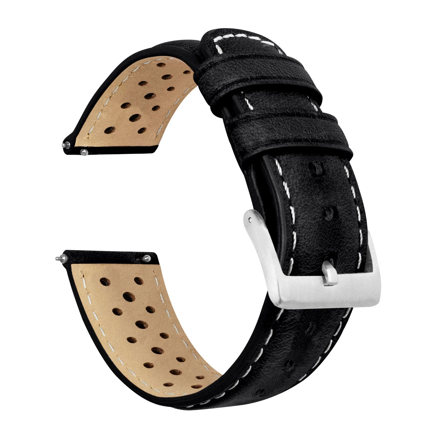 Amazfit Bip | Racing Horween Leather | Black & Linen Stitch 3 Amazfit Bip | Racing Horween Leather | Black & Linen Stitch