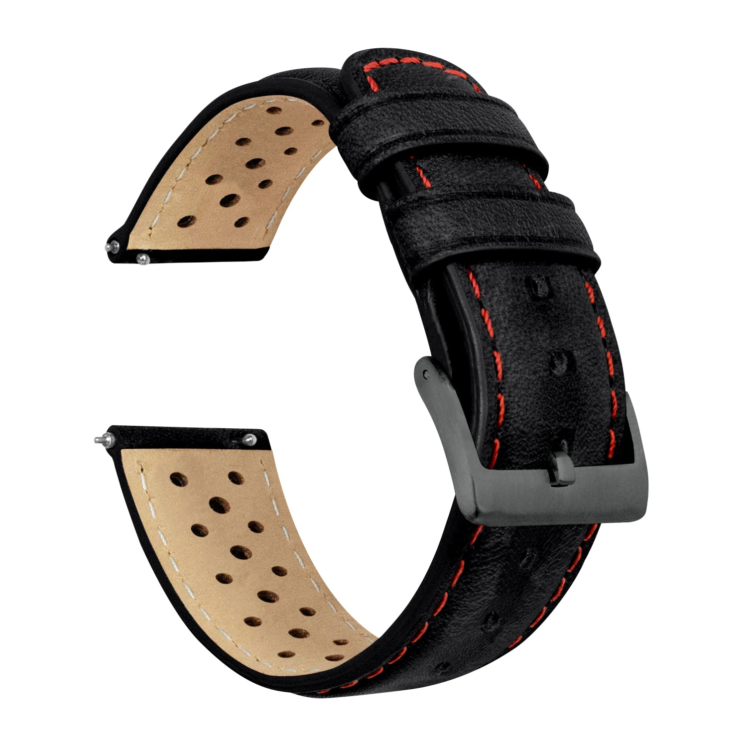 Black & Red Stitch | Racing Horween Leather 8 Black & Red Stitch | Racing Horween Leather - Image 6