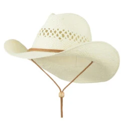 Adjustable Chin Strap Cowboy Hat -Fashion Accessories Store ac003cw white 1 2