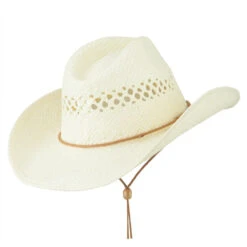 Adjustable Chin Strap Cowboy Hat -Fashion Accessories Store ac003cw white 3 1