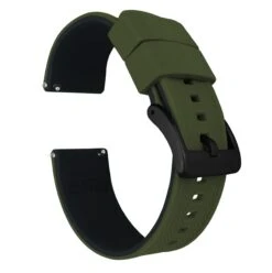 Army Green Top / Black Bottom | Elite Silicone -Fashion Accessories Store army green top black bottom elite silicone elite silicone barton watch bands 20mm black pvd 999113