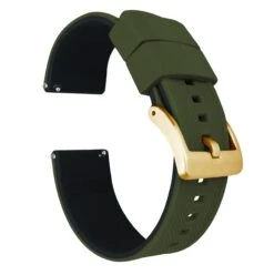 Army Green Top / Black Bottom | Elite Silicone -Fashion Accessories Store army green top black bottom elite silicone elite silicone barton watch bands 22mm gold 669039