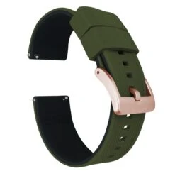 Army Green Top / Black Bottom | Elite Silicone -Fashion Accessories Store army green top black bottom elite silicone elite silicone barton watch bands 22mm rose gold 405617