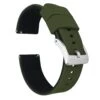 Army Green Top / Black Bottom | Elite Silicone -Fashion Accessories Store army green top black bottom elite silicone elite silicone barton watch bands 22mm stainless steel 173428