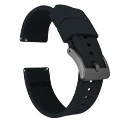 Black | Elite Silicone -Fashion Accessories Store black elite silicone elite silicone barton watch bands 20mm gunmetal grey standard 437870