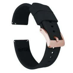 Black | Elite Silicone -Fashion Accessories Store black elite silicone elite silicone barton watch bands 20mm rose gold standard 552637
