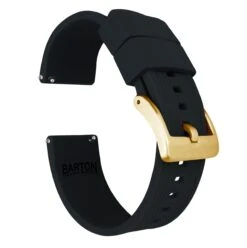 Black | Elite Silicone -Fashion Accessories Store black elite silicone elite silicone barton watch bands 22mm gold standard 810142