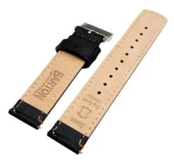 Black Leather | Orange Stitching -Fashion Accessories Store black leather orange stitching quick release leather watch bands barton watch bands 846838