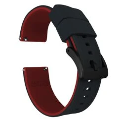 Black Top / Crimson Red Bottom | Elite Silicone -Fashion Accessories Store black top crimson red bottom elite silicone elite silicone barton watch bands 20mm black pvd standard 458645