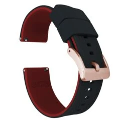 Black Top / Crimson Red Bottom | Elite Silicone -Fashion Accessories Store black top crimson red bottom elite silicone elite silicone barton watch bands 20mm rose gold standard 774540