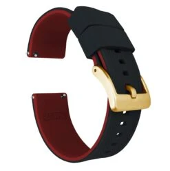Black Top / Crimson Red Bottom | Elite Silicone -Fashion Accessories Store black top crimson red bottom elite silicone elite silicone barton watch bands 22mm gold standard 584414